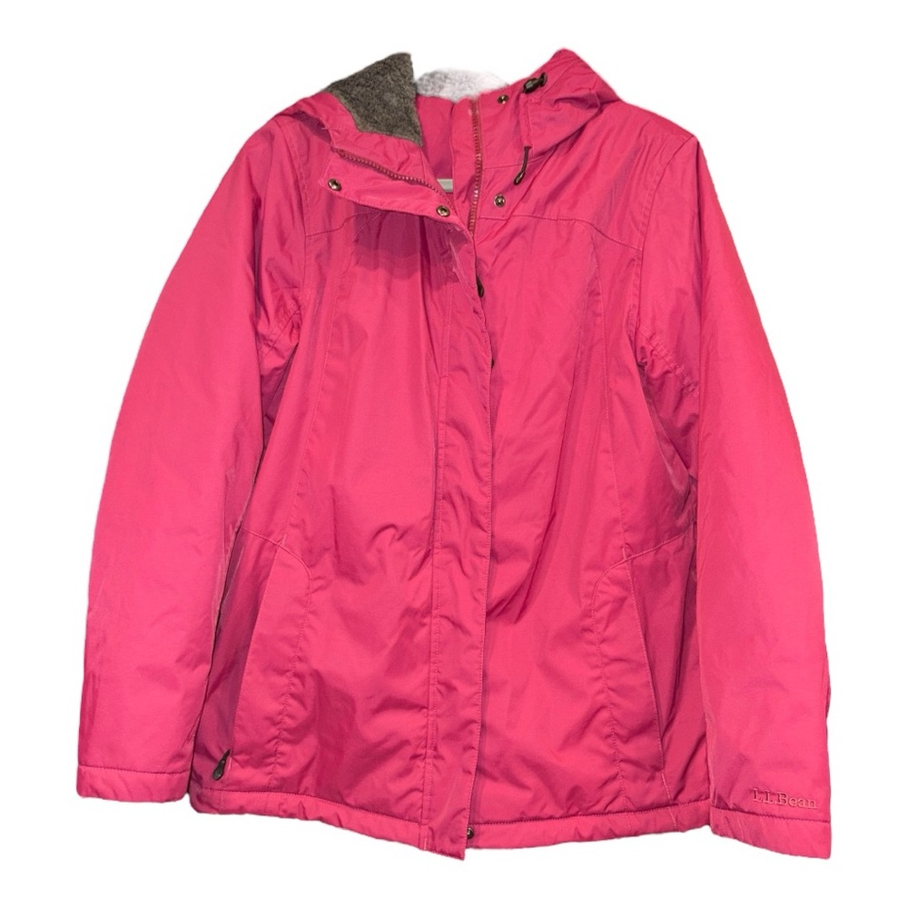L.L. Bean Solid Pink Magenta Fleece Lined Winter Warmer Jacket Size S Rack 1 - Picture 2 of 6